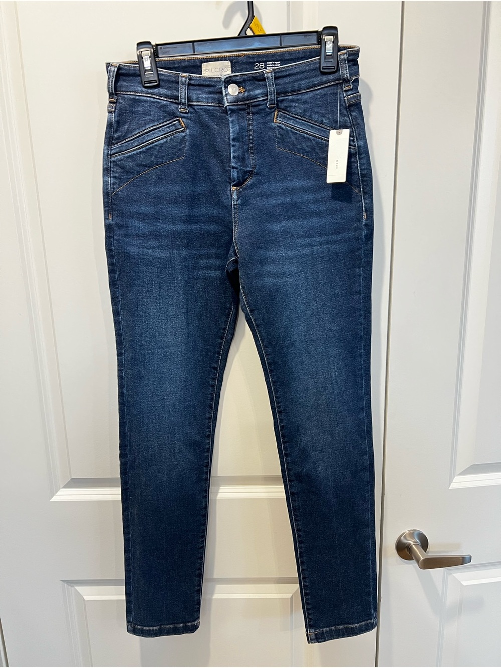 Pilcro Dark Blue Skinny Jeans — High-Rise Slim Fit